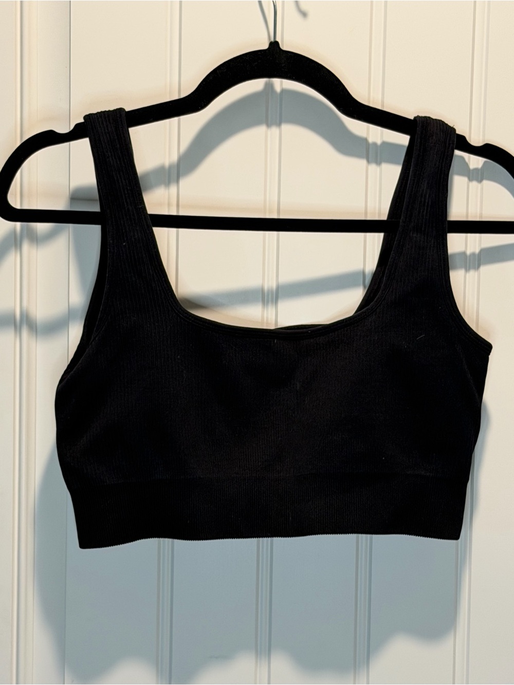 Set of 2: QQQ Black & Blue Ribbed Bralette/Sports Bra